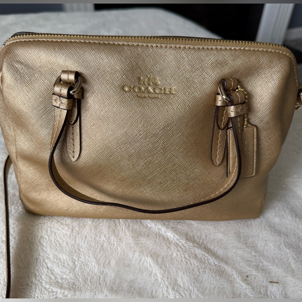 Coach Peyton Bennett Mini Satchel Gold Handbag Purse Crossbody